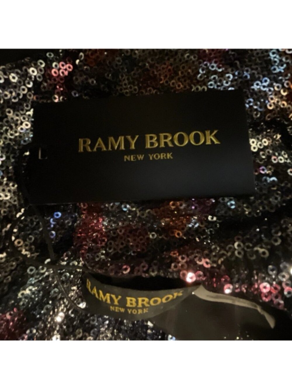 Ramy Brook Sequin V-Neck Bodycon Mini Dress, Long Sleeve, Size 6 US - New - Picture 7 of 7